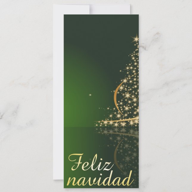 Motivo navideño verde con arbol de navidad. (Anverso)