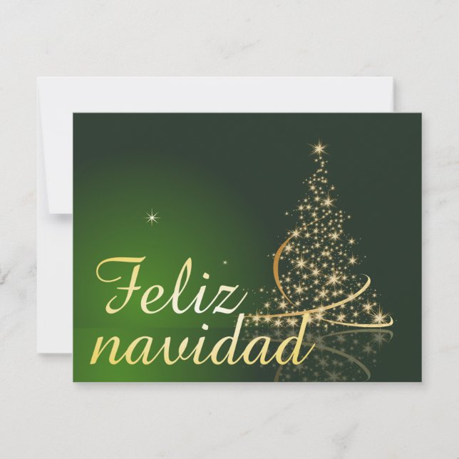 Motivo navideño verde con arbol de navidad. (Anverso)