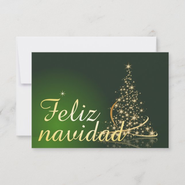 Motivo navideño verde con arbol de navidad. (Anverso)