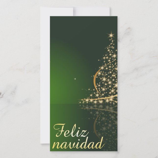 Motivo navideño verde con arbol de navidad. (Anverso)