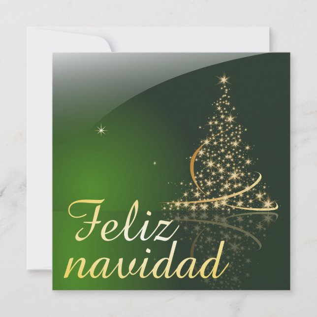Motivo navideño verde con arbol de navidad. V2.0 (Anverso)