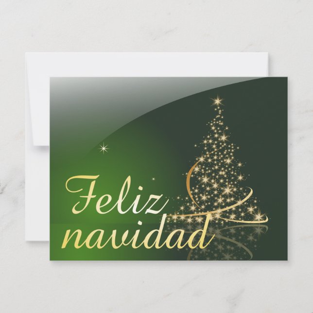 Motivo navideño verde con arbol de navidad. V2.0 (Anverso)