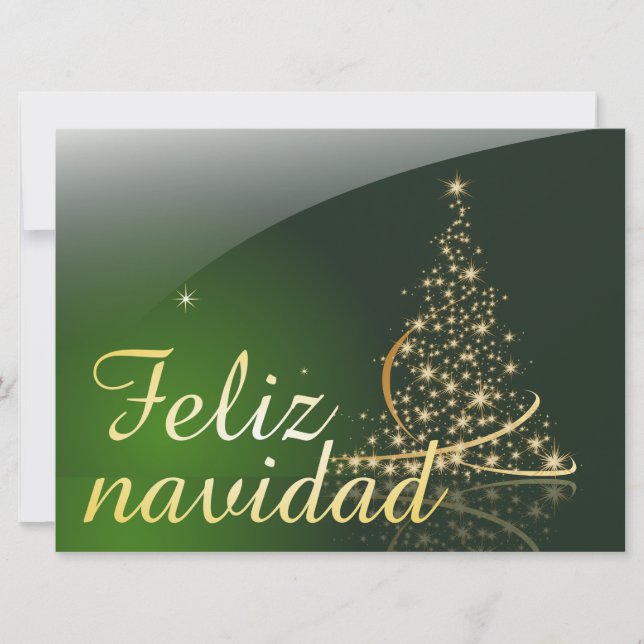 Motivo navideño verde con arbol de navidad. V2.0 (Anverso)