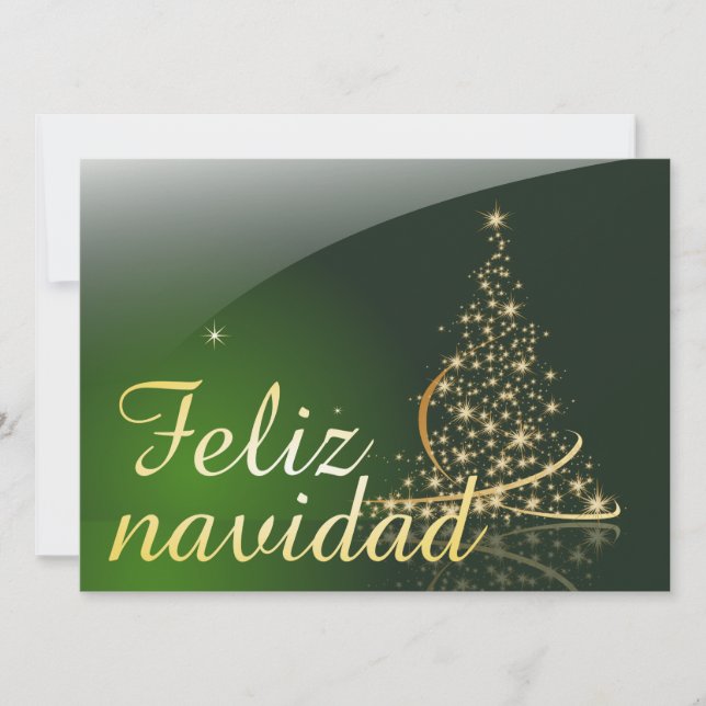 Motivo navideño verde con arbol de navidad. V2.0 (Anverso)
