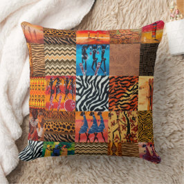 Motivo tribal africano de almohada de tiro