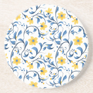 Motivos de arte popular floral ucraniano Posavasos