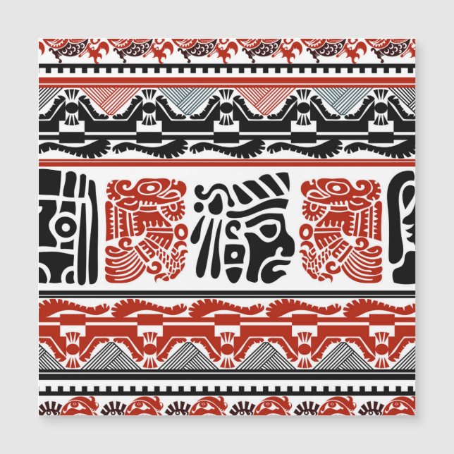 Motivos indios, rojo negro, patrón sin costuras. (Anverso)