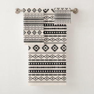 Motivos mixtos Aztec Black en crema