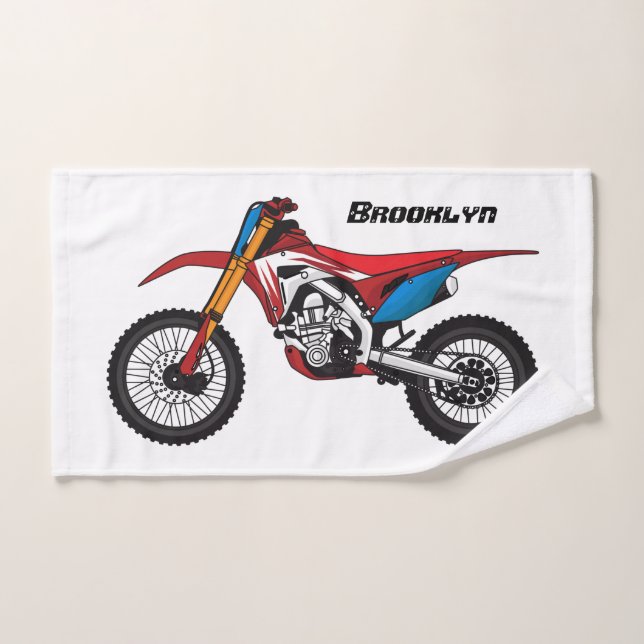 Moto de moto de tierra roja (Toalla de mano)