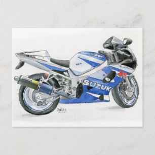 Moto de Suzuki de la postal del Bello Artes,