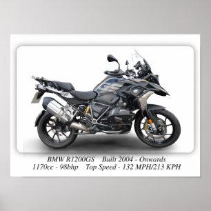 Motocicleta BMW R1200GS - Poster de impresión de t