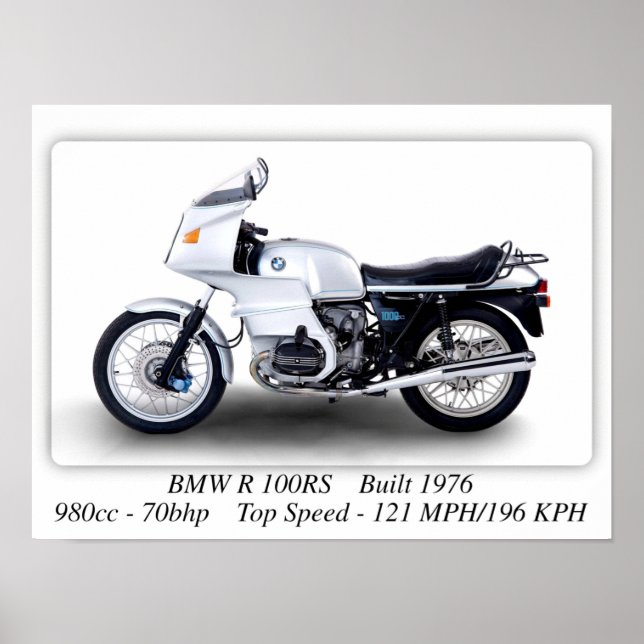 Motocicleta BMW R 100RS - Poster de impresión a ta (Frente)