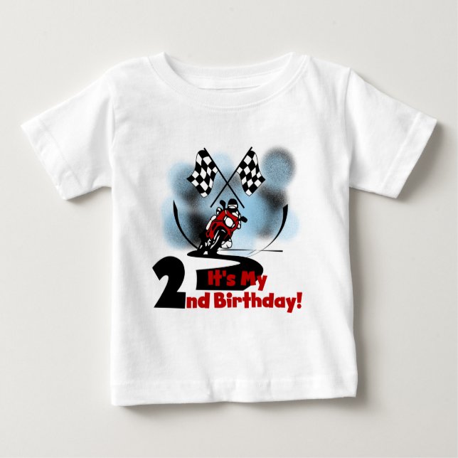 Motocicleta Carreras 2º cumpleaños camisetas y reg (Anverso)