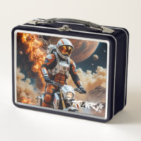 Motocicleta de Astronauta en el Metalizado Lunchbo
