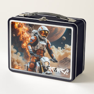 Motocicleta de Astronauta en el Metalizado Lunchbo
