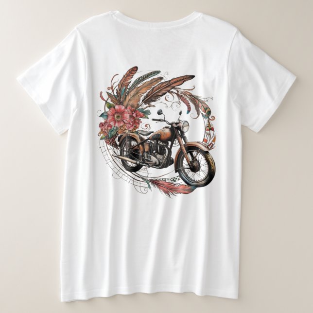 Motocicleta de cosecha antigua al estilo Moto Boho (Reverso del diseño)