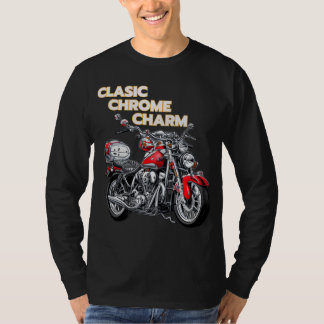 Motocicleta del motociclista camiseta cromada clás