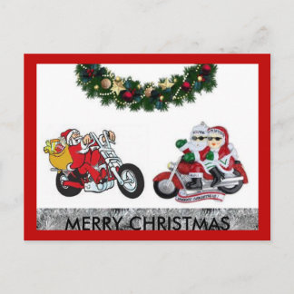 Motocicleta Feliz Navidad postal