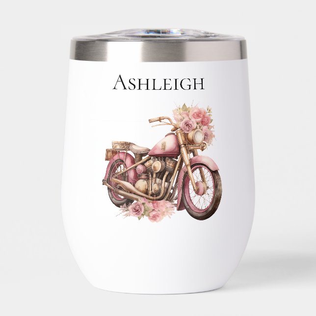 Motocicleta floral rosa   (Frente)