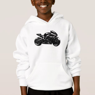 Motocicleta futurista vector negro blanco