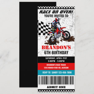 Motocicleta, invitación para el cumpleaños de la b