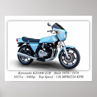 Motocicleta Kawasaki KZ1000 Z1R - Impresión de tam