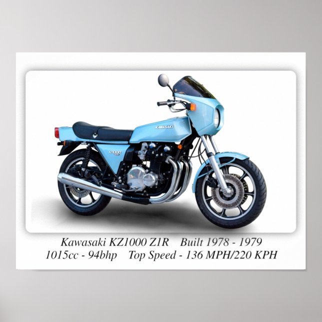 Motocicleta Kawasaki KZ1000 Z1R - Impresión de tam (Frente)