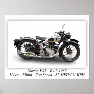 Motocicleta Norton ES2 - Poster de impresión de ta