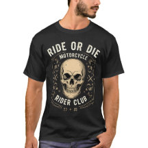 Motocicleta o muerte Club Calavera Emblem camiseta