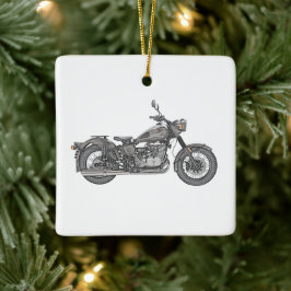 Motocicleta Ural Ornamento de Navidad cerámico