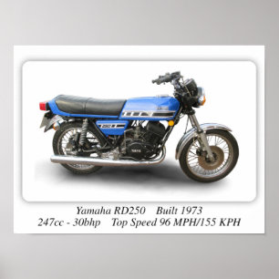 Motocicleta Yamaha RD250 - Poster de impresión de