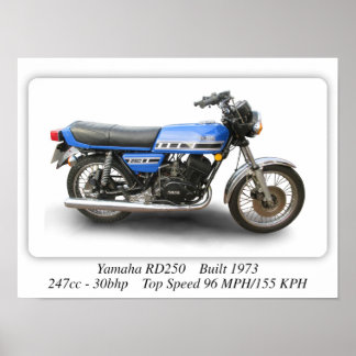 Motocicleta Yamaha RD250 - Poster de impresión de