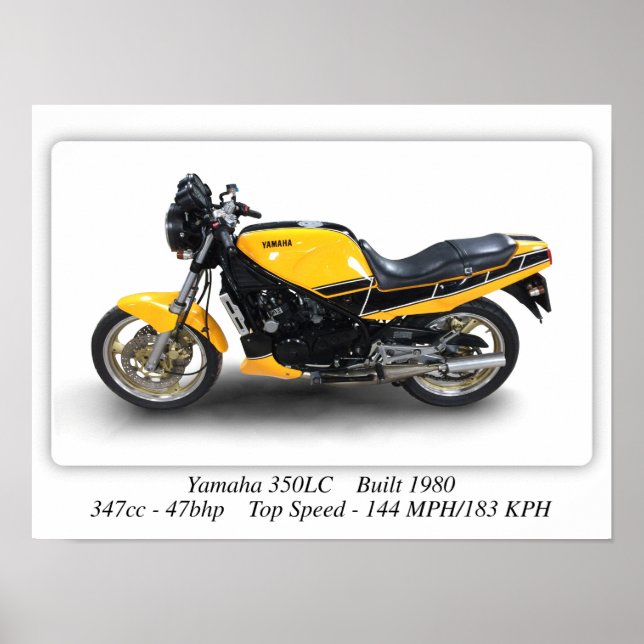 Motocicleta Yamaha RD350 LC - Poster de impresión  (Frente)