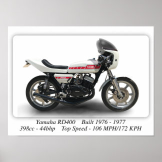 Motocicleta Yamaha RD400 - Poster de impresión de 
