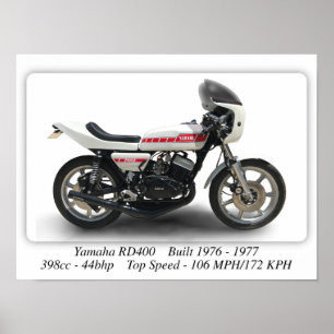 Motocicleta Yamaha RD400 - Poster de impresión tam
