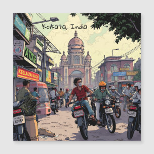 Motocicletas en el centro de Kolkata, India