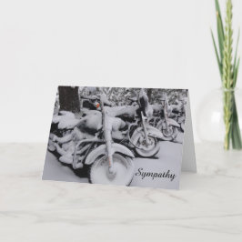 Motocicletas en la tarjeta de simpatía por la niev