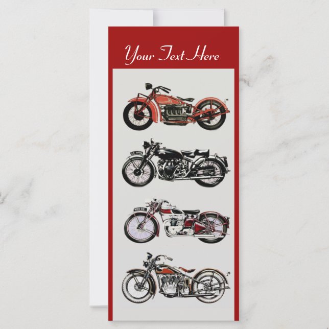 MOTOCICLETAS RETRO FIESTA Gris Blanco Rojo (Anverso)