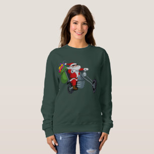 motociclista santa claus sudadera femenina