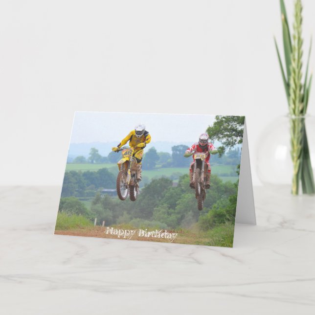 Motocrós de la tarjeta de cumpleaños de Moto X (Anverso)