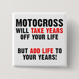 Motocross Vida a Tus Años Botón de Pin de Biciclet
