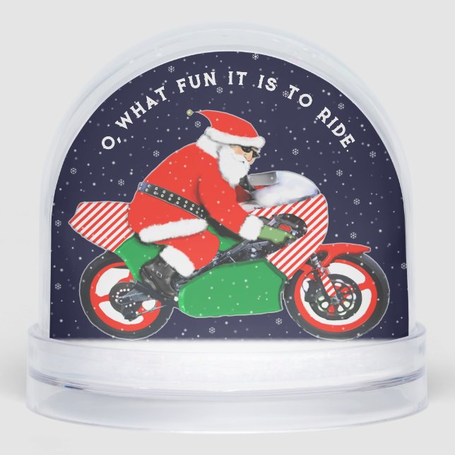 Motorcycle Holiday Gift Snow Globe (Anverso)