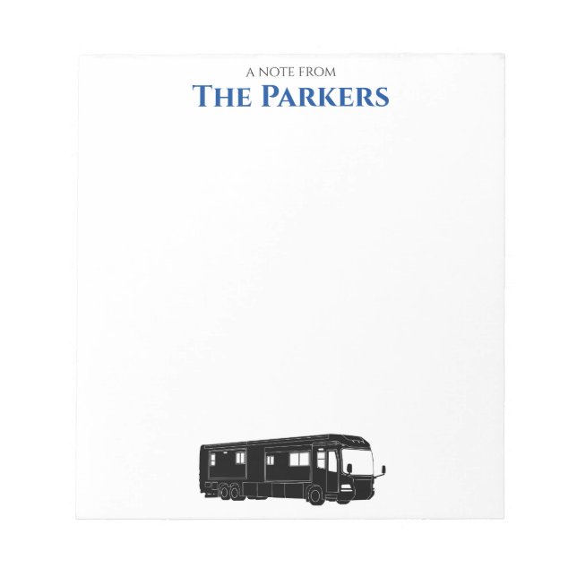 Motorhome / RV / Camping - Bloc de notas personali (Frente)