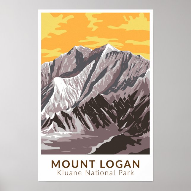 Mount Logan Canadá Viaje Arte Vintage (Frente)