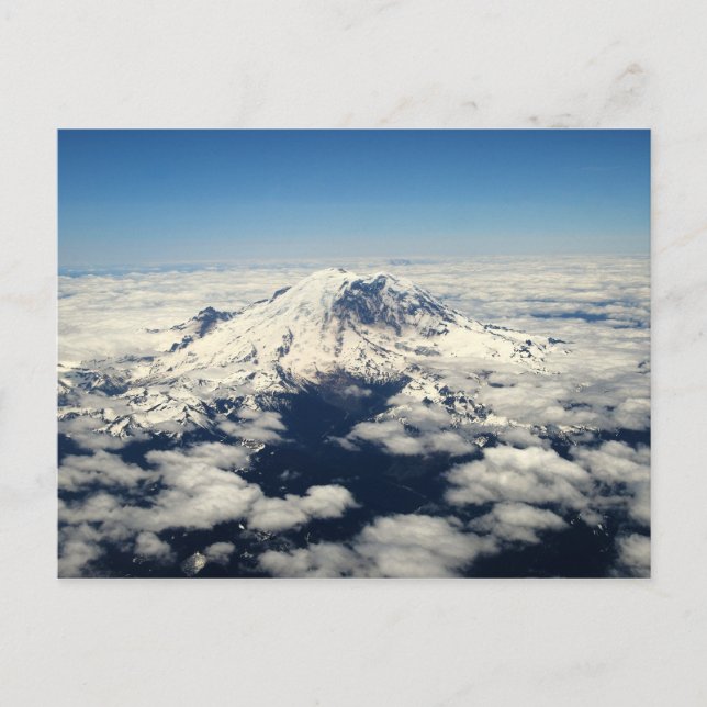 Mount Rainier, Washington, vista aérea, postal (Anverso)