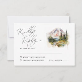 Mount Rainier Washington Watercolor RSVP