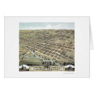 Mount Vernon, mapa panorámico del OH - 1870