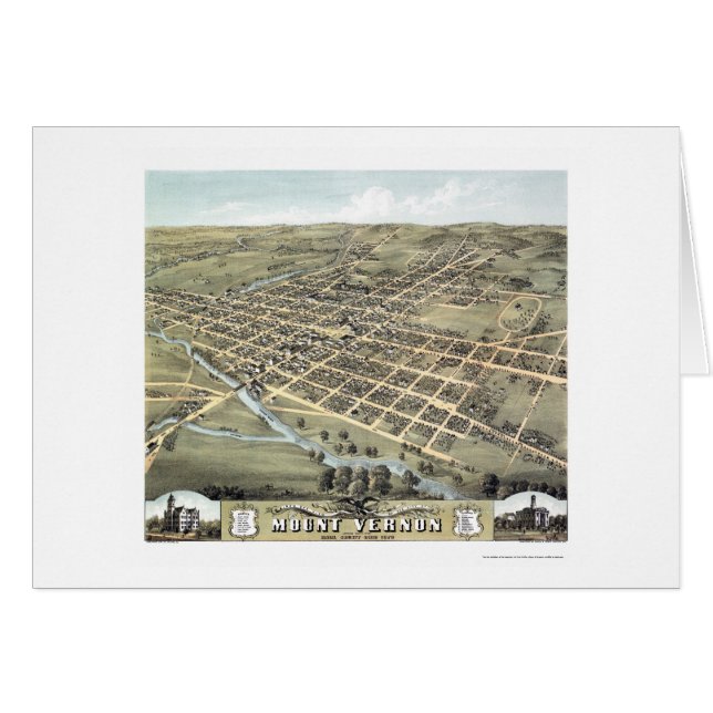 Mount Vernon, mapa panorámico del OH - 1870 (Anverso (Horizontal))