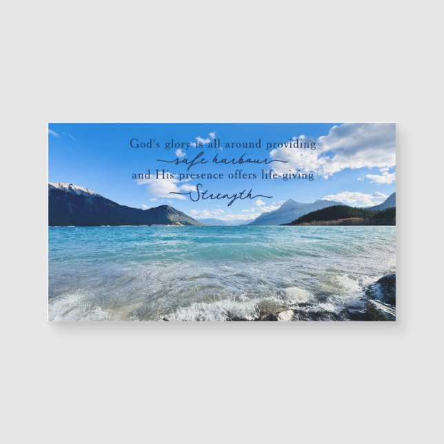 Mountain Lake Photo Inspiring Quote Magnet (Anverso)