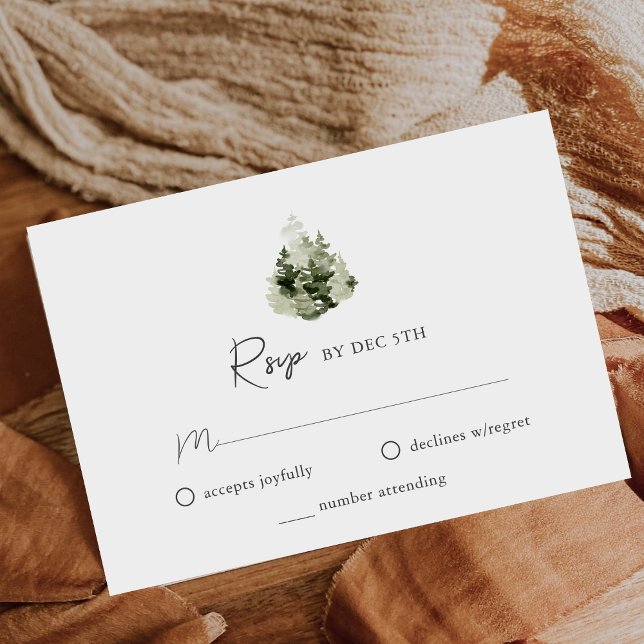 Mountain Pine Forest Wedding RSVP Card (Subido por el creador)